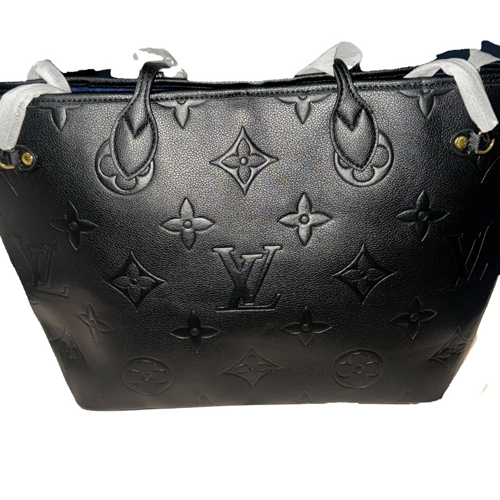 Brand New Louis Vuitton Black Embossed Neverfull Tote